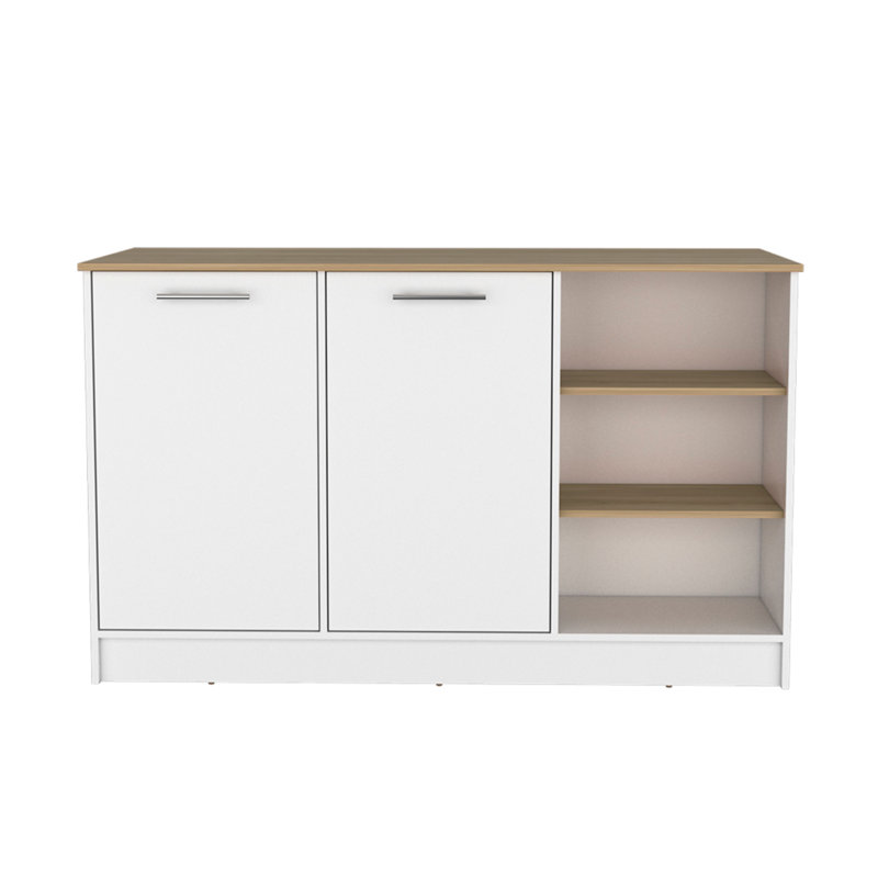 Kitchen Island, Kitchen, White, Brown/White
