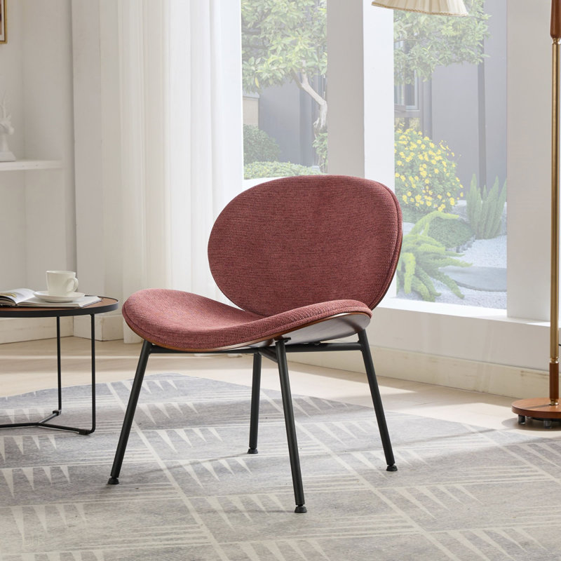 Fauteuil à accoudoirs simple Mid-Century Modern, Pâte de haricots rouge