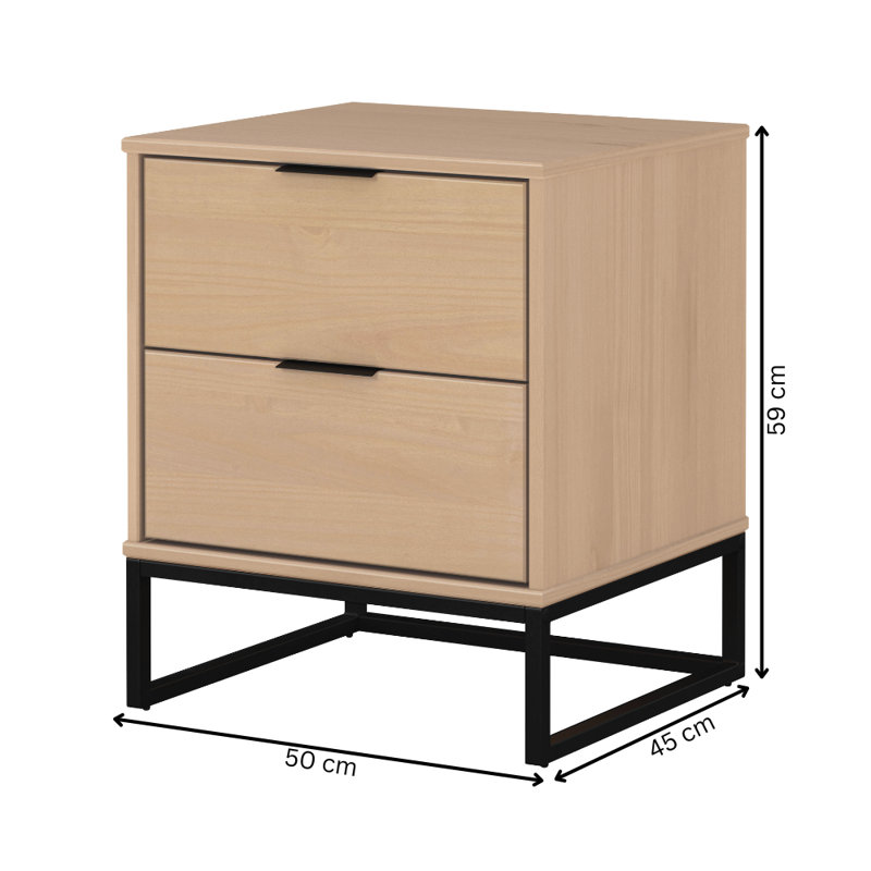 Trebino 50cm W Metal Bedside Table