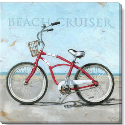 Beach Cruiser Bike Giclee Wall Art Wrapped Canvas Print
