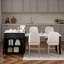 Îlot de cuisine avec table de salle à manger extensible, prise de courant, 2 tiroirs, 2 tablettes ouvertes latérales et rangement double-1446627222