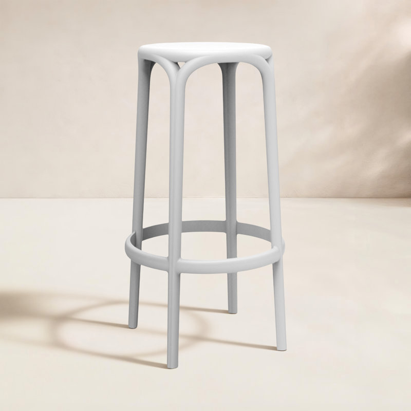 Brooklyn Bar Stool (Indoor/Outdoor), White, Counter Stool (25.75'' Seat Height)