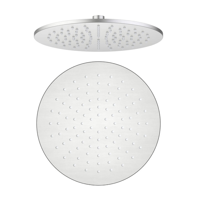 Pomme de douche circulaire à profil mince en métal 10 po 1,75 gallons par minute, Nickel brossé