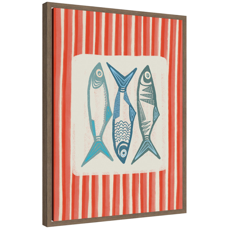 «Sardine with Pink Stripes» par Alicia Bock, reproduction d'art sur toile encadrée