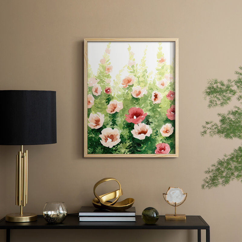 Sunlit Flora II, reproduction encadrée - bois massif, H 15 po x l 12 po