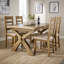 Ciro 1.5m-2m Extending Dining Table & Oak Set 4 Cross Back Chairs-4026350