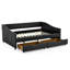 Lit de jour double avec tiroirs, canapé-lit capitonné, avec bouton sur le dos et clou en cuivre sur les accoudoirs ondulés (80,5 po x 55,5 po x 27,5 po) (ANCIEN SKU: W1413S00032)-131098359-131098358