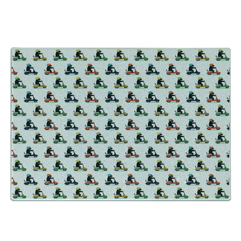 Multicolore planche à découper en verre trempé pour chien Ambesonne Scottie