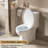 Comfortable Toilet With 17" Seat, 1.1/1.6 Dual Flush, Rimless Sanitary Basin, Quiet Gloss White 006 For Bathroom One Piece Hygienic Ceramic Silent