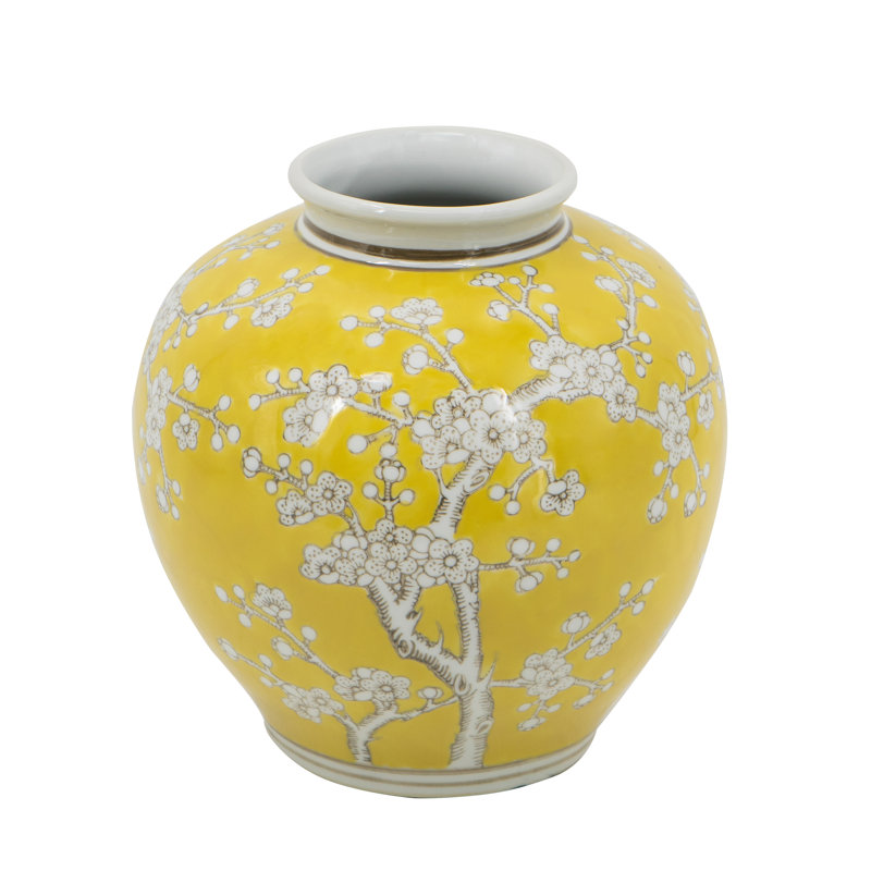 Freman Ceramic / Porcelain Table Vase, 9.1" H x 8.7" W x 8.7" D