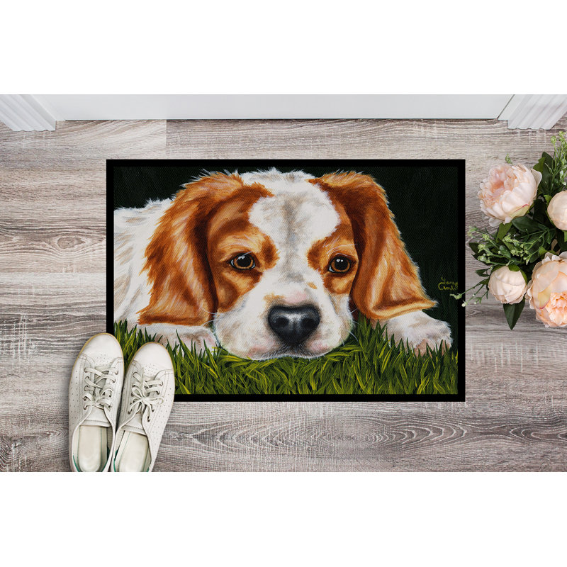 Tapis antidérapant Cavalier Spaniel in the Grass, 1 pi 6 po x 2 pi 3 po