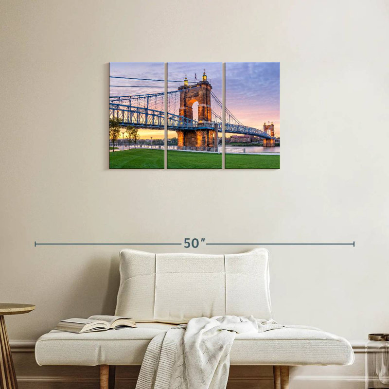 Roebling Suspension Bridge Cincinnati, 20" H x 33" W