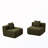 2-Seat Sectional Sofa with 2 pillows