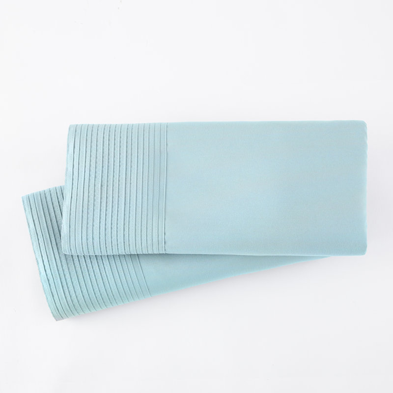 Deux taies d'oreiller à ourlet plissé en microfibre Eldon par Southshore Fine Linens, Grand, Bleu ciel