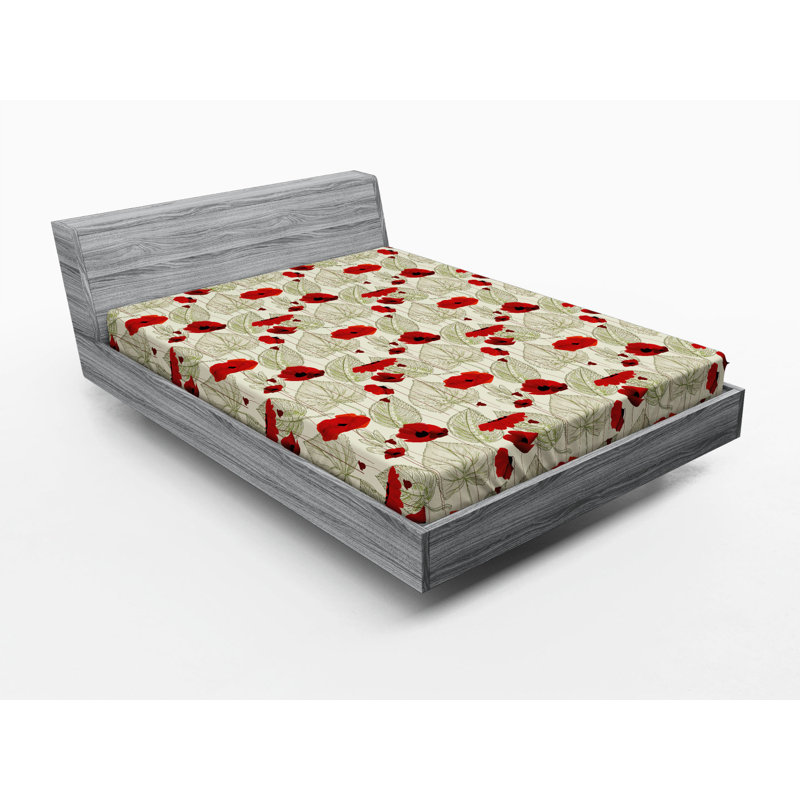 Microfiber Floral Fitted Sheet, Full Fitted Sheet