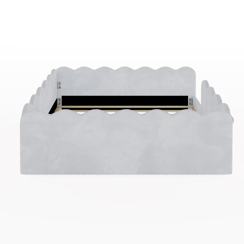 Lit double moderne avec rangement, lit en bois aggloméré pour la maison