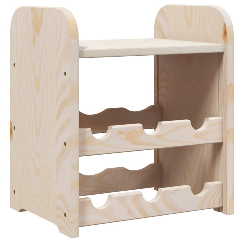 Solid Wood Floor Wine Bottle Rack Brown, 37cm H x 33cm W x 25cm D