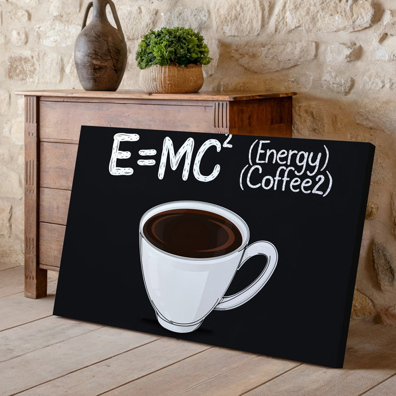 Toile, illustration fantaisiste mettant en vedette un art mural rempli de tasse à café blanche stylisée avec un riche café noir posé sur une toile murale noire