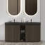 Meuble-lavabo autoportant en chêne fumé GALAN60F-494207141-494207146