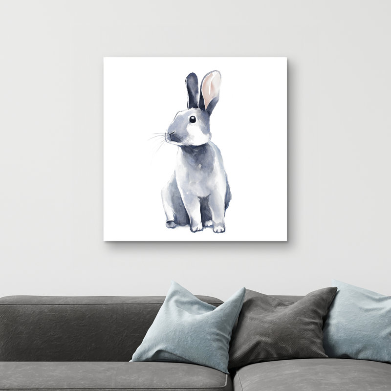 curious rabbit - 32"x32" art on canvas