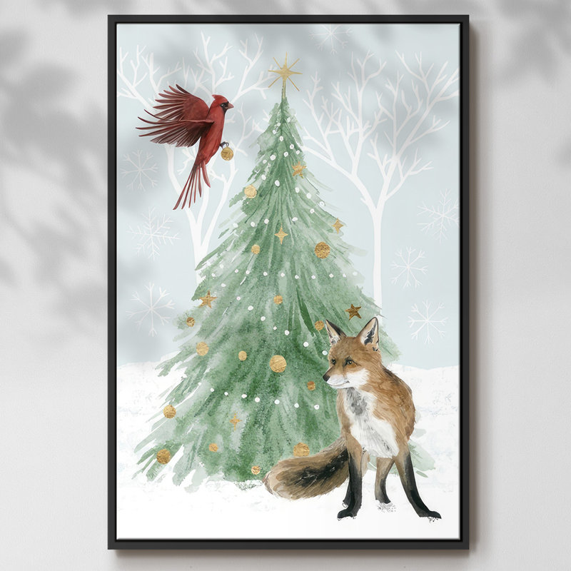 Noël en forêt, collection B, Noir, H 25 po x l 17 po x P 1,5 po