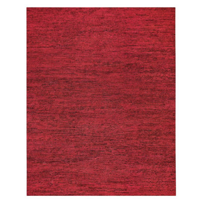 Hidden Path Striped Area Rug in Black/Red