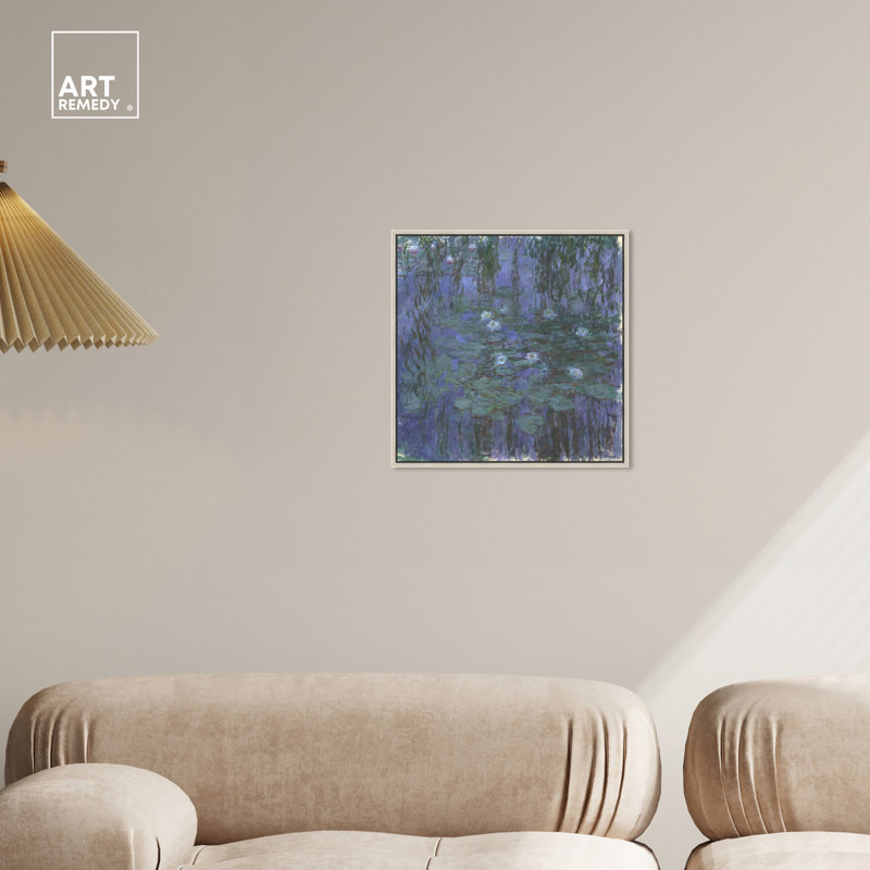 Art mural Monet, Cadre argenté, H 17 po x l 17 po
