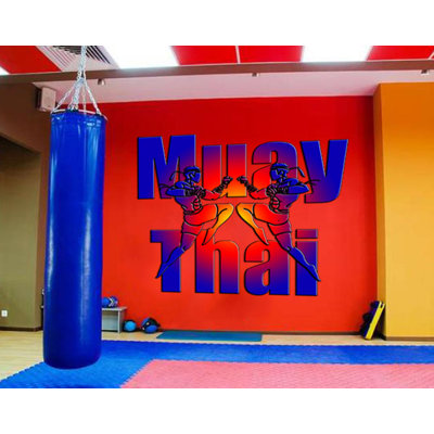 Vinyl Wall Decal Fight Club Kickboxing MMA Fighters Gym Sport Sticker Mural Large Decor, Kick Boxing Martial Arts Box Customized Name -GD565