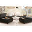 Grand rangement carré de style Mid-Century avec boutons, rangement moderne en similicuir noir, rembourrage confortable-235930265