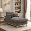 Chaise longue en tissu velours Searle Pierre-130033868