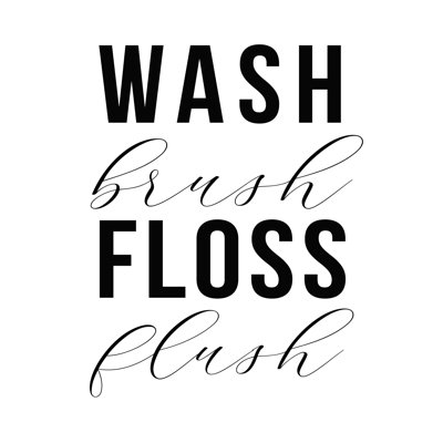 " Wash Brush Floss Flush 4 "