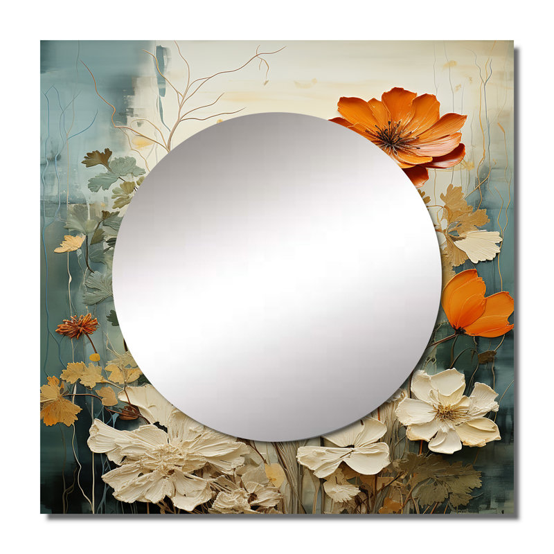 Garyon - Miroir carré abstrait pour décoration murale, 23 po x 23 po