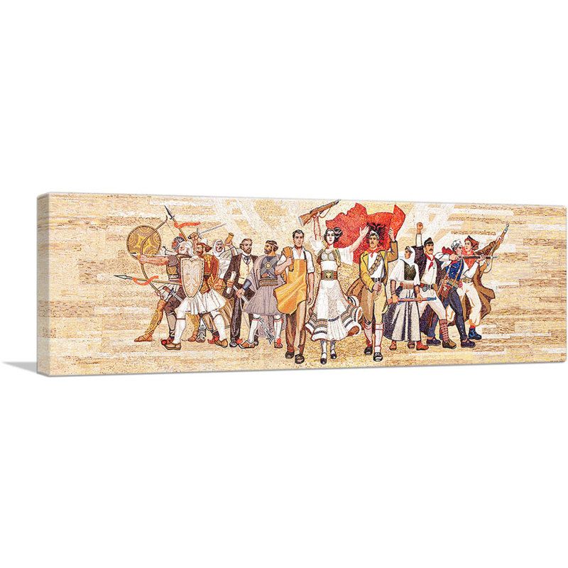 Reproduction d'art graphique panoramique sur toile mosaïque, H 16 po x l 48 po x 1,5 po