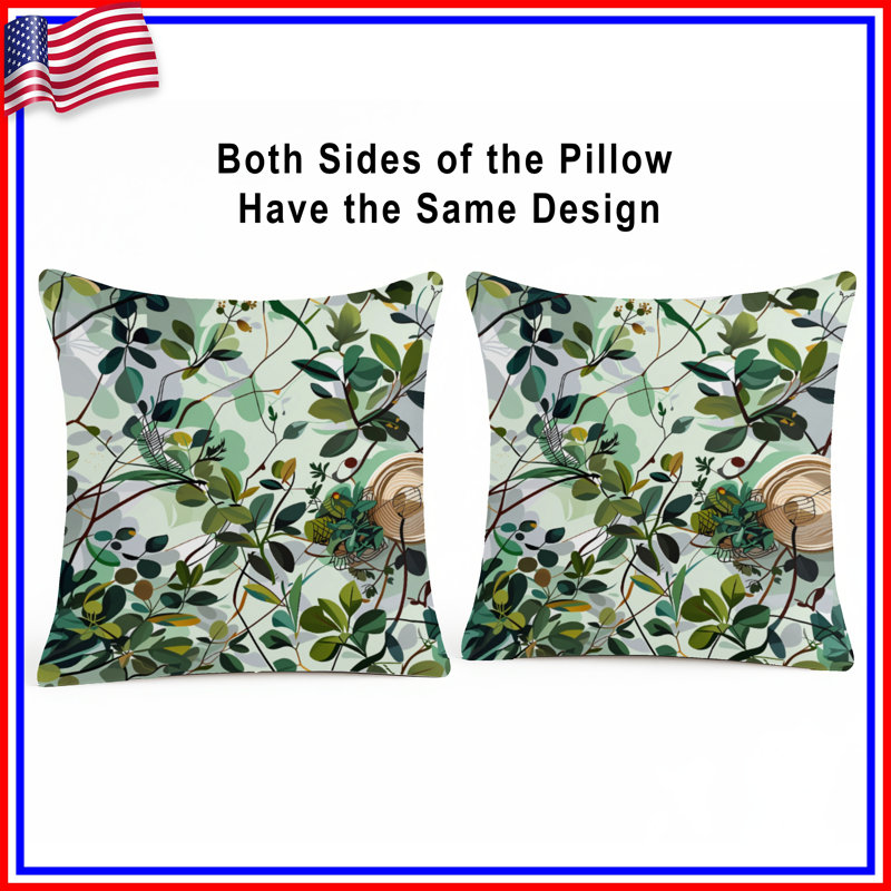 Coussin Leafy, 16 x 16 inches