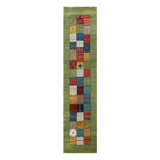 Wool Patchwork Area Rug in Green
