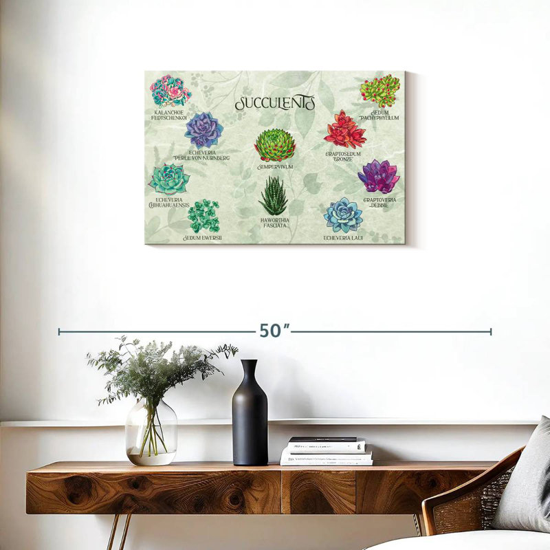 Harnek Succulents Chart, 20" H x 30" W