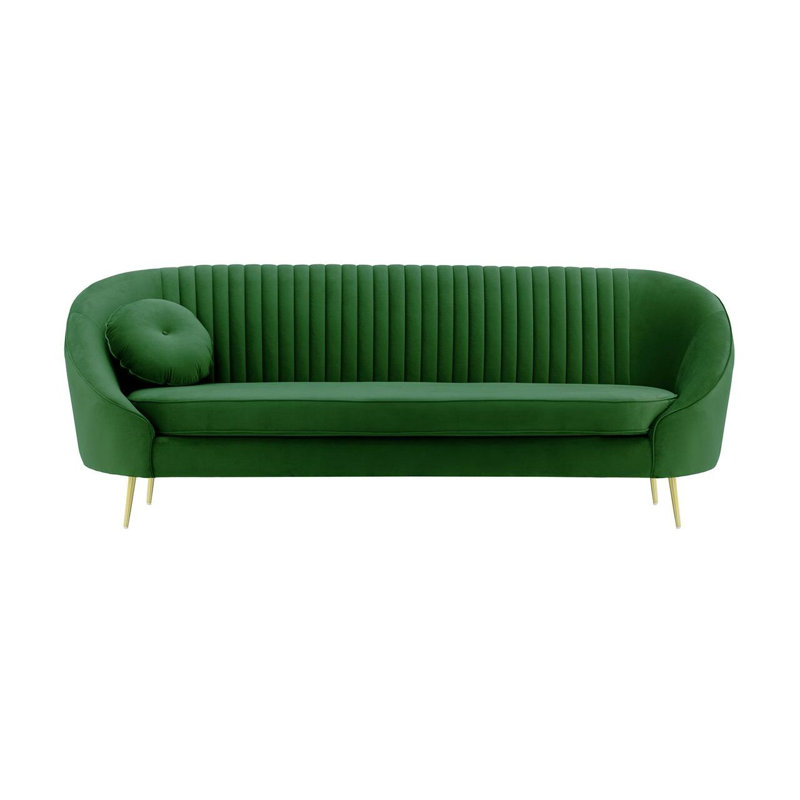 Kooper 3 Seater Velvet Sofa, Green