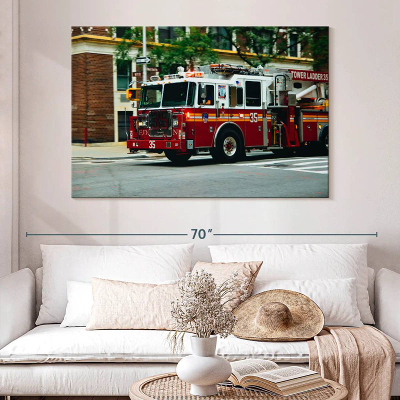 Mehar NY Fire Truck In Action, 34" H x 51" W