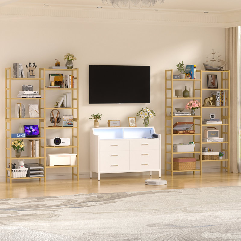 Bamboo Bookcase, 6-Tier Large Open Bookshelf  With Display Shelves, Natural, (12 Shelves) 72.44"H x 41.14"W x 10.63"D