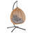 Sturdy Hanging Egg Chair with Stand – PE Rattan, Gray + Brown-133715498-133715499