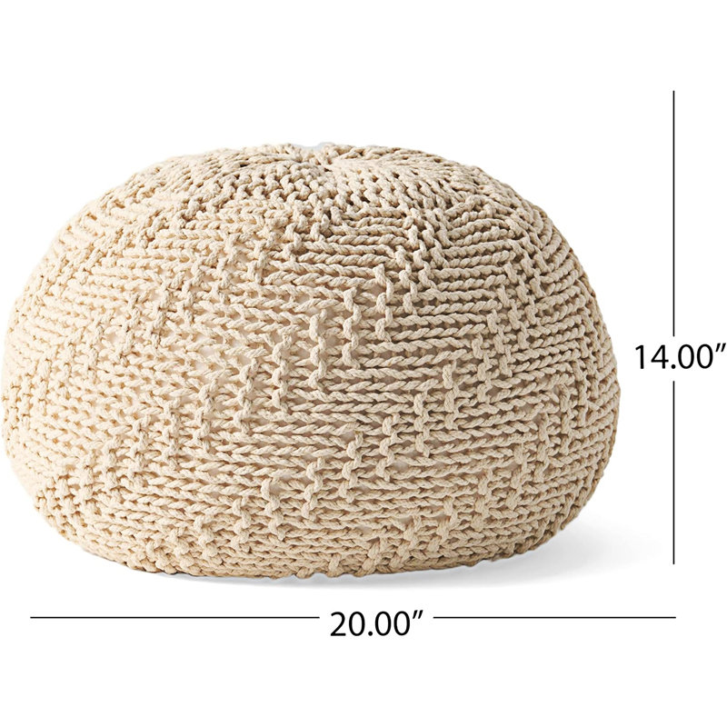 HAZEL POUF, Ivory Cotton