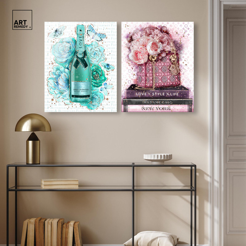 Blush Parisian Glam, ensemble de 2 décorations murales Glam, H 24 po x l 20 po