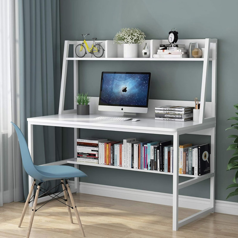 Bureau d'ordinateur 47 "avec huche et bibliothèque