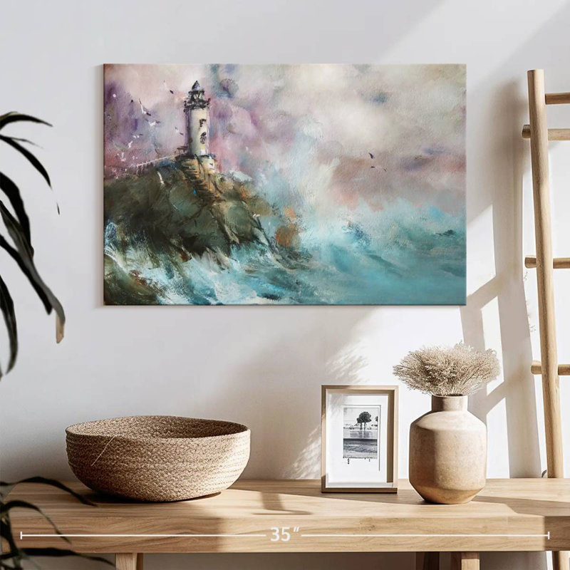 Cliffside lighthouse Aletra, H 16 po x l 24 po
