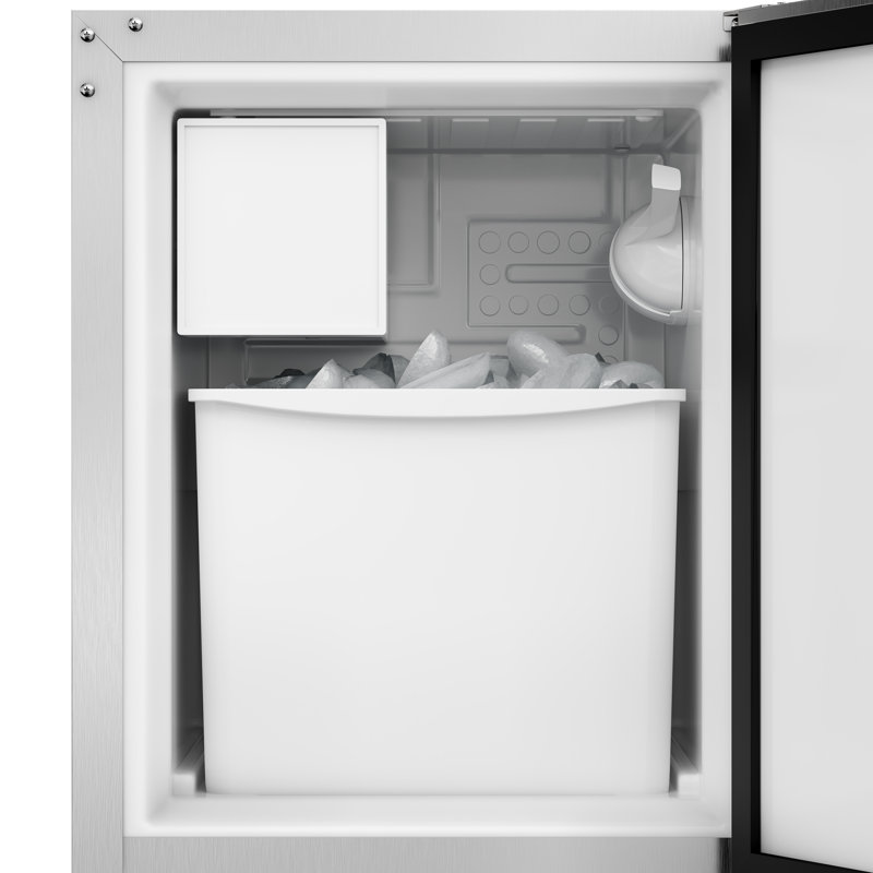 EdgeStar 25 Lb. Daily Production Crescent Ice Built-In Ice Maker, Silver