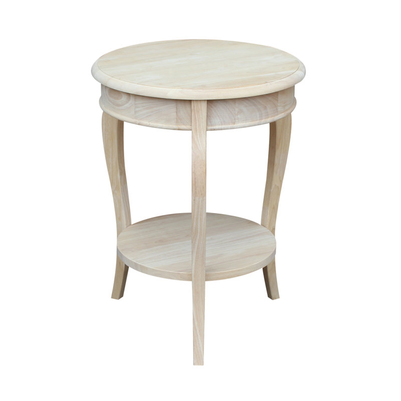 Maretti Solid Wood End Table, Unfinished