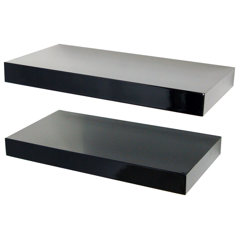 Floating Shelf, 4 cm H x 70 cm W x 20 cm D, Black