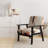 Peach Cream Multifaceted Whirls - Upholstered Modern Arm Chair, Peach Accent Chair