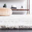 Tapis gris clair / ivoire en coton et viscose Glamour-86777676