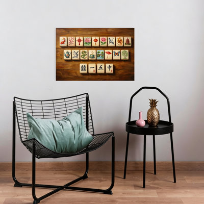 Vibrant Mahjong Art Traditional Contemporary Butterfly Bird Cherry Flower Nature Wall Art